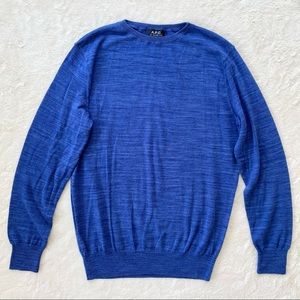 A.P.C. Blue lightweight merino wool Crewneck Sweater men’s medium